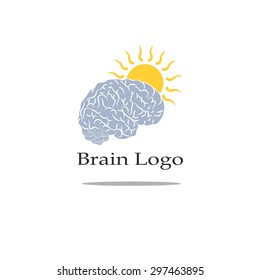 
illustration with a stylized image of the brain for the logo.