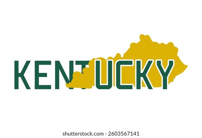 Illustration of Stylized Kentucky State Outline with Text Perfect for Print, Apparel, etc