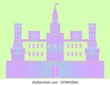 illustration of a stylized medieval castle