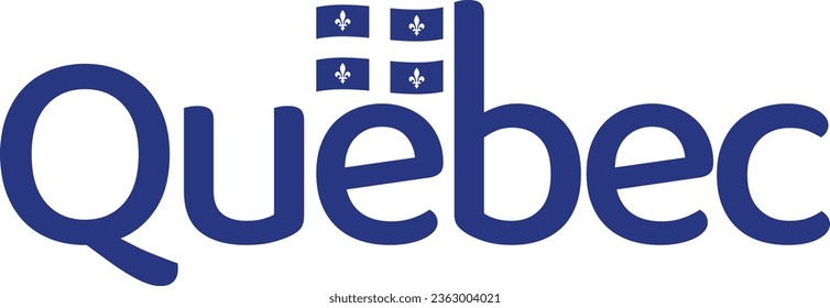 An illustration of a stylized Quebec wordmark