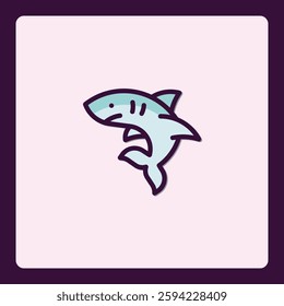Illustration of a stylized shark with a minimal and modern aesthetic design