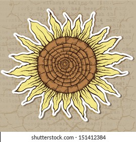 Illustration of stylized sunflower