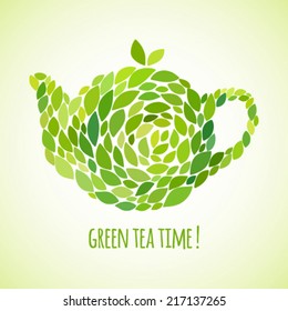 Illustration with stylized teapot