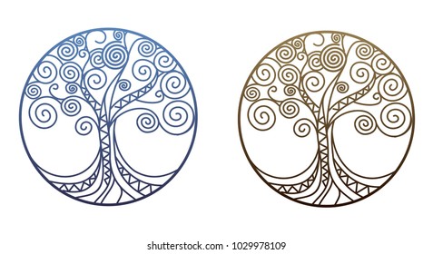 Illustration Of A Stylized Tree In A Circle