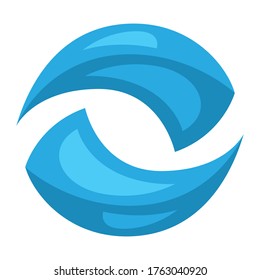Illustration of stylized water splash. Icon or image for laundry service.