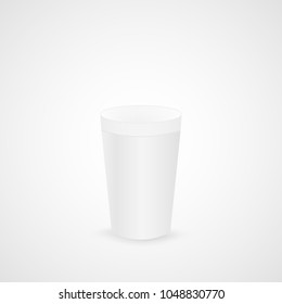 Illustration Of A Styrofoam Coffee Cup Isolated On A White Background.