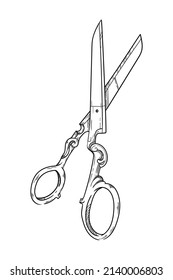illustration subject tool scissors black and white