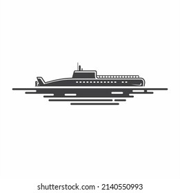 illustration of submarine, vector art.