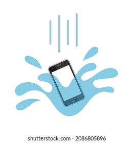 Illustration of a submerged smartphone