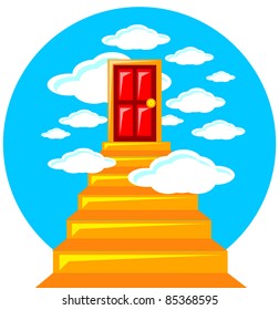 illustration of success door