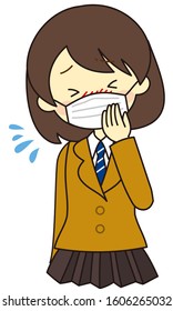 Illustration suffering from pollen symptoms