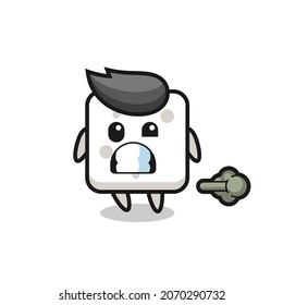 die Illustration des Zuckerwürfelcartoons mit fart , süßes Design für T-Shirt, Aufkleber, Logo-Element