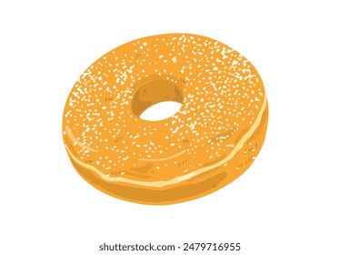 Illustration of sugar donut sprinkled with lots of sugar