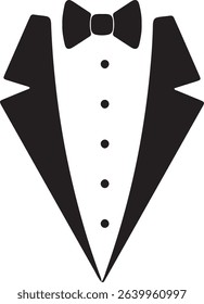 an illustration of a suit collar with a bow tie