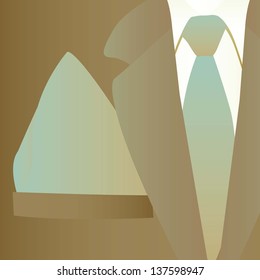 Illustration of a suit and tie on colorful retro, men suit, vector illustration