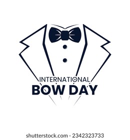 Illustration of a suit wearing a bow tie suitable for international bow day