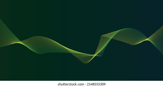 Illustration suitable for backdrop, Multi colored, line, wave effect, in dark background