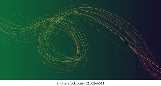 Illustration suitable for backdrop, Multi colored, line, wave effect in dark background, Abstract wallpaper, Image for website