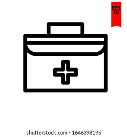 illustration of suitcase flat icon