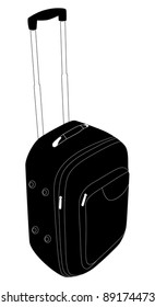 illustration with suitcase isolated on white background