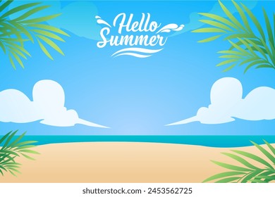 illustration summer background vector free