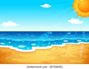 Illustration of a summer at the beach