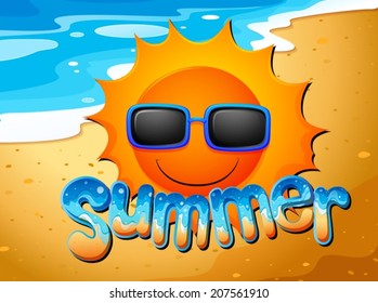 Ilustración de un verano en la playa