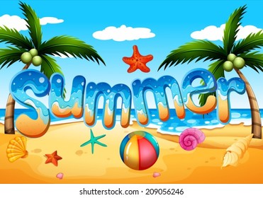 Illustration of a summer at the beach