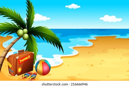 Illustration of a summer at the beach