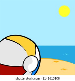 Illustration summer beach ball