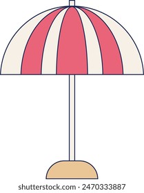 Illustration of Summer Beach Vacation in Flat Style. Isolated on White Background