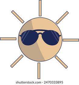 Illustration von Summer Beach Urlaub im flachen Stil. Isoliert auf weißem Hintergrund