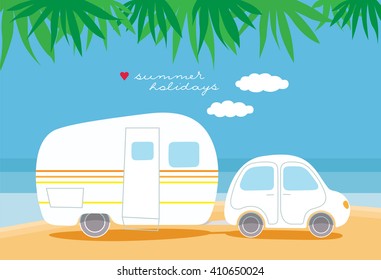 Illustration of the summer camping travel