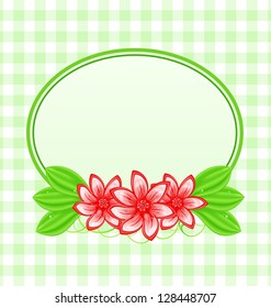 Illustration summer card with flowers and leaves - vector