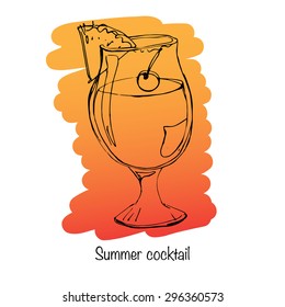 Illustration of summer drink. Vector illustration.