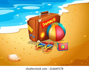 Illustration of a summer escapade at the beach