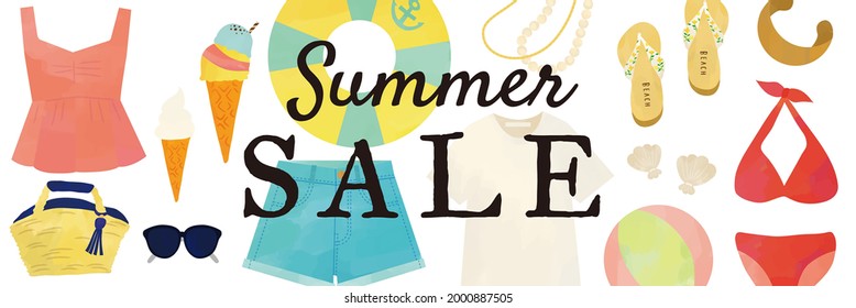 
Illustration of summer fashion items