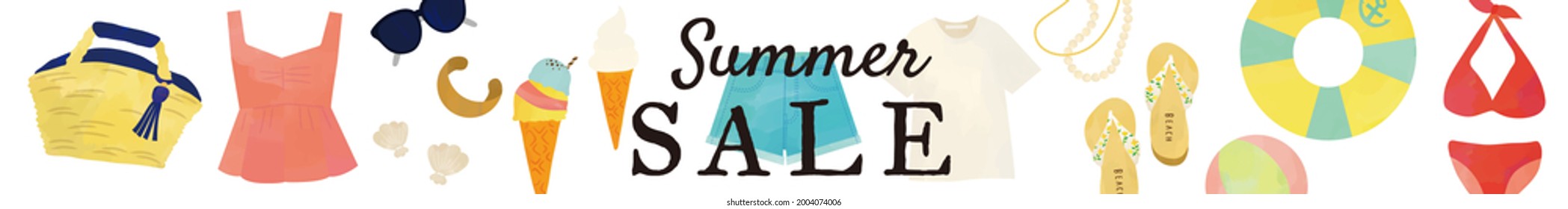Illustration of summer fashion items