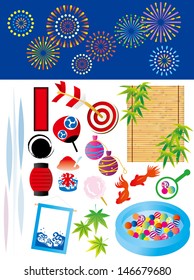 Illustration of summer festival in Japan