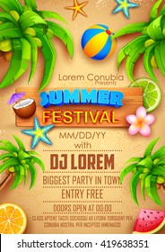 Illustration Of Summer Festival Poster Design