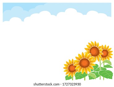 Illustration of summer frame / sunflower