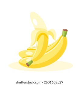 Illustration summer fruit, fresh tropical fruits, delicious summer fruits, fresh banana