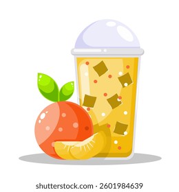 Illustration summer fruit, fresh tropical fruits, delicious summer fruits, fresh Orange juice