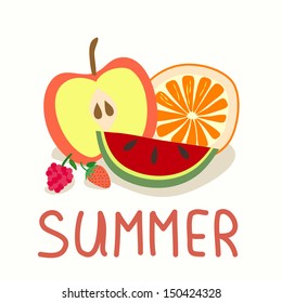 Illustration with summer fruits
