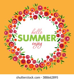 Illustration of a summer greetings with copyspace