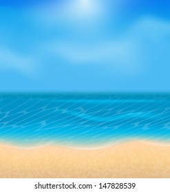 Illustration summer holiday background with sunlight - vector