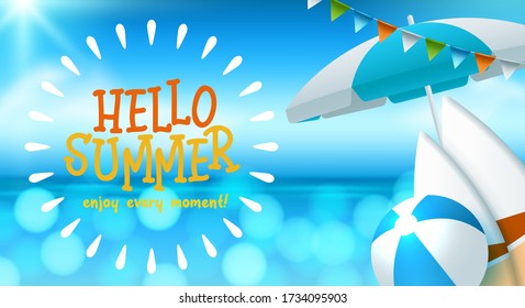 illustration of summer holiday concept background. Vector illustration