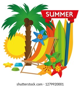 Illustration Summer Holiday Travel for the creative use in graphic design