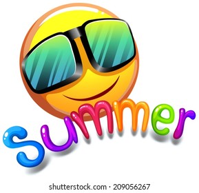 Illustration of the summer icon on a white background