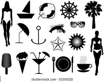 Illustration of summer icons